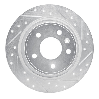 R1 11-19 Buick CASCADA Rear Right Drilled & Slotted Silver Brake Rotor