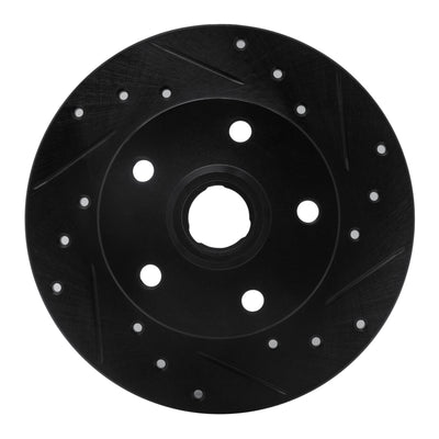 R1 92-98 Volkswagen Golf Rear Right Drilled & Slotted Black Brake Rotor