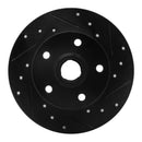 R1 92-98 Volkswagen Golf Rear Right Drilled & Slotted Black Brake Rotor