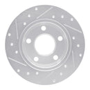 R1 99-05 Audi A6 Quattro Rear Right Drilled & Slotted Silver Brake Rotor