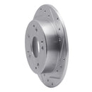 R1 97-01 Acura Integra Rear Right Drilled & Slotted Silver Brake Rotor