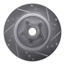 R1 70-72 Ford LTD Front Right Drilled & Slotted Silver Brake Rotor