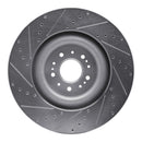 R1 17-22 Genesis G90 Front Right Drilled & Slotted Silver Brake Rotor