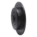 R1 95-07 Chrysler CIRRUS Rear Right Drilled & Slotted Black Brake Rotor