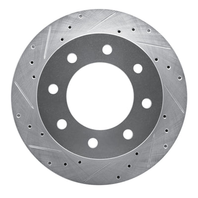 R1 03-05 Chevrolet Silverado 1500 Rear Left Drilled & Slotted Silver Brake Rotor