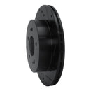 R1 06-12 Mitsubishi Eclipse Rear Right Drilled & Slotted Black Brake Rotor