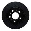 R1 17-25 Tesla Model 3 Front Right Drilled & Slotted Black Brake Rotor