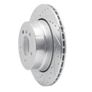 R1 06-10 BMW 530XI Rear Left Drilled & Slotted Silver Brake Rotor