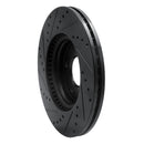 R1 20-25 Hyundai Kona Front Right Drilled & Slotted Black Brake Rotor