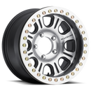 Raceline RT232 Monster 17x8.5in/6x165.1 BP/-25mm Offset/107.95mm Bore - Black & MACH. Beadlock Wheel