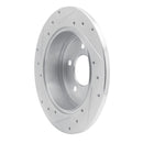 R1 97-07 Chrysler Town & Country Rear Right Drilled & Slotted Silver Brake Rotor