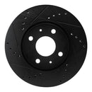 R1 08-11 Ford Focus Front Left Drilled & Slotted Black Brake Rotor