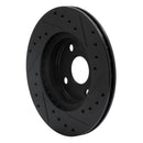 R1 92-95 Toyota Paseo Front Left Drilled & Slotted Black Brake Rotor
