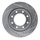 R1 99-20 Cadillac DeVille Front Left Drilled & Slotted Silver Brake Rotor