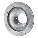 R1 03-08 Dodge Ram 2500 Rear Left Drilled & Slotted Silver Brake Rotor