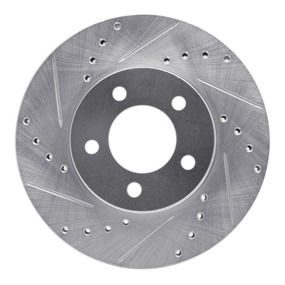 R1 91-00 Ford Taurus (Excl SHO) Front Left Drilled & Slotted Silver Brake Rotor