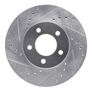 R1 91-00 Ford Taurus (Excl SHO) Front Left Drilled & Slotted Silver Brake Rotor