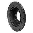 R1 91-93 Dodge STEALTH Rear Left Drilled & Slotted Black Brake Rotor
