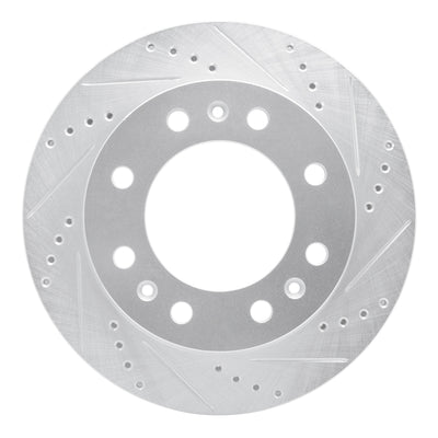R1 06-11 Cadillac DTS Front Right Drilled & Slotted Silver Brake Rotor