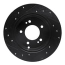 R1 07-12 Kia Rondo (Canada) Rear Right Drilled & Slotted Black Brake Rotor