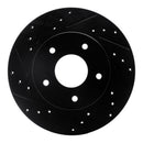 R1 78-81 Pontiac Firebird Rear Left Drilled & Slotted Black Brake Rotor