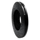 R1 06-10 Jaguar XK Front Left Drilled & Slotted Black Brake Rotor