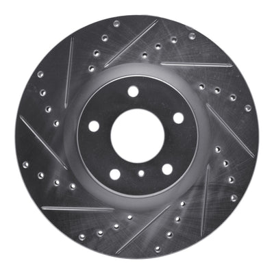 R1 09-23 Nissan 370Z Front Left Drilled & Slotted Silver Brake Rotor