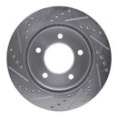 R1 97-04 Ford F-150 4WD Front Right Drilled & Slotted Silver Brake Rotor