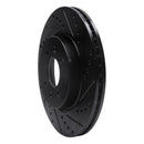 R1 12-23 Hyundai Accent Front Right Drilled & Slotted Black Brake Rotor
