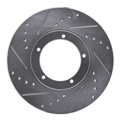 R1 67-88 Porsche 924 Front Left Drilled & Slotted Silver Brake Rotor