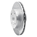 R1 86-89 Toyota Celica Front Right Drilled & Slotted Silver Brake Rotor