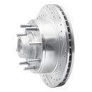 R1 95-04 Ford E-350 Econoline Front Right Drilled & Slotted Silver Brake Rotor
