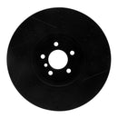 R1 2009-2017 BMW 550I GT xDrive Left Front Drilled & Slotted Black Brake Rotor
