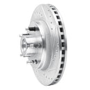 R1 82-87 Ford Mustang Front Right Drilled & Slotted Silver Brake Rotor