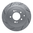 R1 16-22 Hyundai Tucson Rear Left Drilled & Slotted Geo-Carbon Rotor