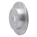 R1 13-24 Infiniti Q60 Front & Rear Drilled & Slotted Silver Brake Rotor Set