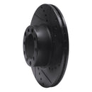 R1 79-85 Mercedes-Benz 380SEL Front Right Drilled & Slotted Black Brake Rotor