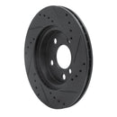 R1 14-21 BMW i3 Front Left Drilled & Slotted Black Brake Rotor