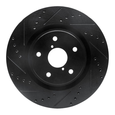 R1 -24 Subaru Forester Front Left Drilled & Slotted Black Brake Rotor