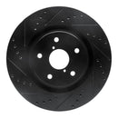 R1 -24 Subaru Forester Front Left Drilled & Slotted Black Brake Rotor