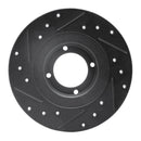 R1 81-84 Toyota STARLET Front Right Drilled & Slotted Black Brake Rotor