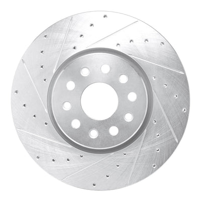 R1 21-25 Dodge Charger Daytona Front Left Drilled & Slotted Silver Brake Rotor