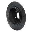 R1 99-10 Saab 9-5 Rear Left Drilled & Slotted Black Brake Rotor