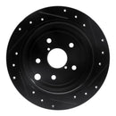 R1 15-21 Subaru WRX Front & Rear Drilled & Slotted Black Brake Rotor Set