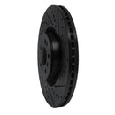 R1 07-09 Mercedes-Benz GL320 Front Right Drilled & Slotted Black Brake Rotor
