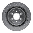 R1 04-09 Cadillac SRX Rear Left Drilled & Slotted Silver Brake Rotor