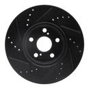 R1 08-19 Pontiac Vibe Front Right Drilled & Slotted Black Brake Rotor