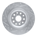 R1 07-17 Lexus LS460 Right Rear Drilled & Slotted Silver Brake Rotor