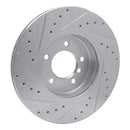 R1 01-08 BMW 330CI Front Right Drilled & Slotted Silver Brake Rotor