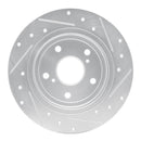 R1 07-14 Suzuki SX4 Rear Left Drilled & Slotted Silver Brake Rotor